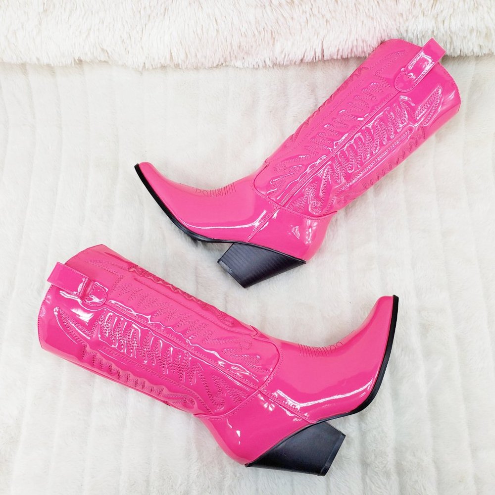 Hot Pink Western Cowboy Cowgirl Boots - Picture 10 of 13